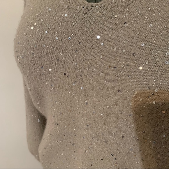 Loft grey sweater with sequins size large - Picture 2 of 7